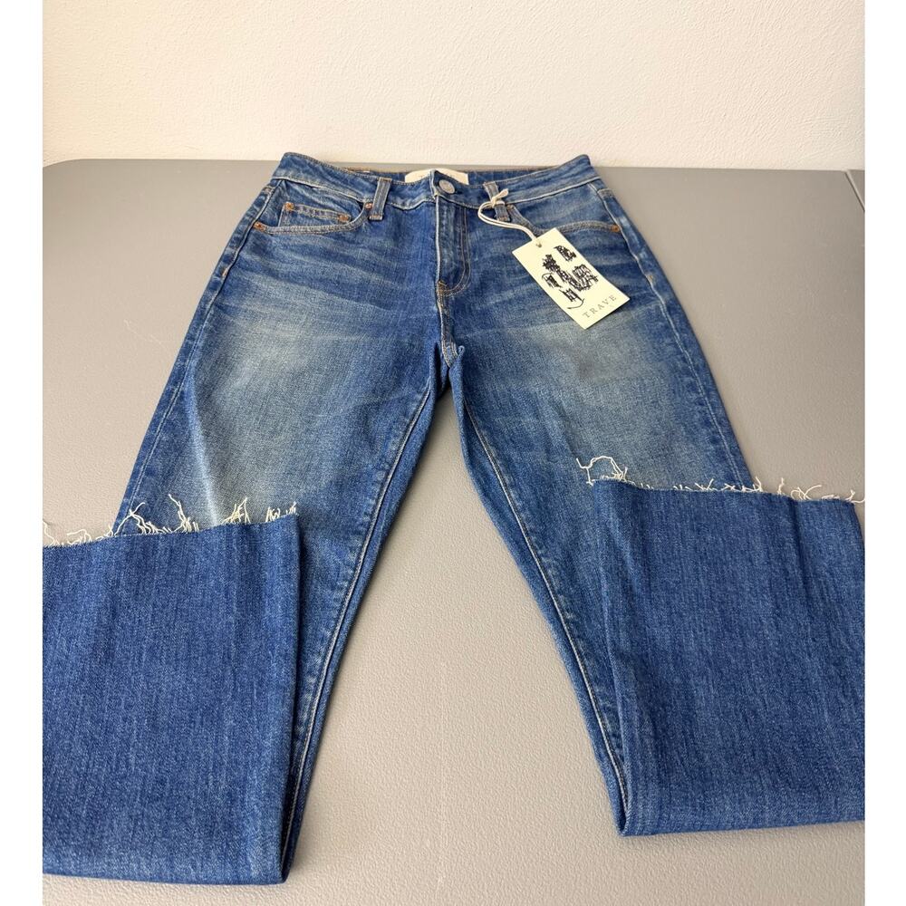 TRAVE Colette Raw Hem Cropped Flare Jeans Womens 26 NWT - Picture 2 of 10